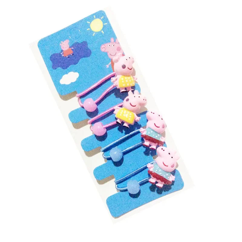 Peppa Pig Hairpins Hair Rope Children Kawaii Peppa Pig George Hairpins Hair Rope Bb Clip Girls Peppa Pig Accessories Students