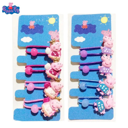 Peppa Pig Hairpins Hair Rope Children Kawaii Peppa Pig George Hairpins Hair Rope Bb Clip Girls Peppa Pig Accessories Students
