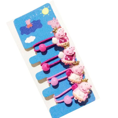 Peppa Pig Hairpins Hair Rope Children Kawaii Peppa Pig George Hairpins Hair Rope Bb Clip Girls Peppa Pig Accessories Students