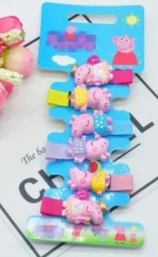 Peppa Pig Hairpins Hair Rope Children Kawaii Peppa Pig George Hairpins Hair Rope Bb Clip Girls Peppa Pig Accessories Students